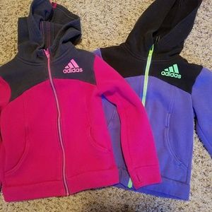 2 girls size 6 adidas zip up hoodie